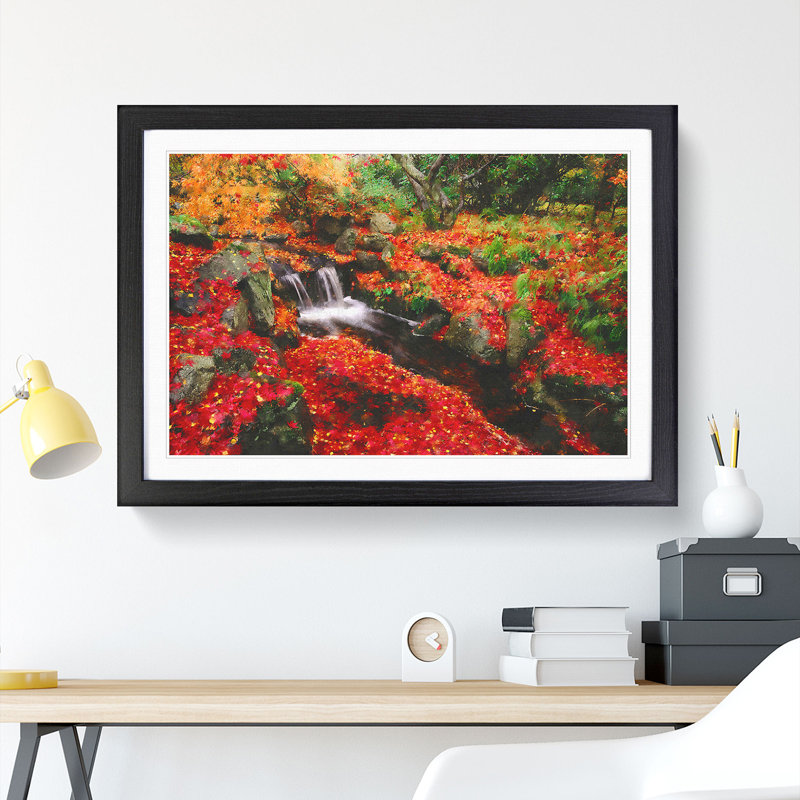 Forest Stream Vol.4 - Framed Print, 48cm H x 65cm W x 2cm D, Black Framed