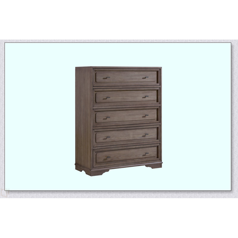 Commode 5 tiroirs Hickory - Amande, Brun
