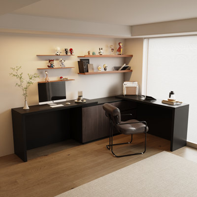 Shelbee Modern Home Office Extendable Desk Up to 135