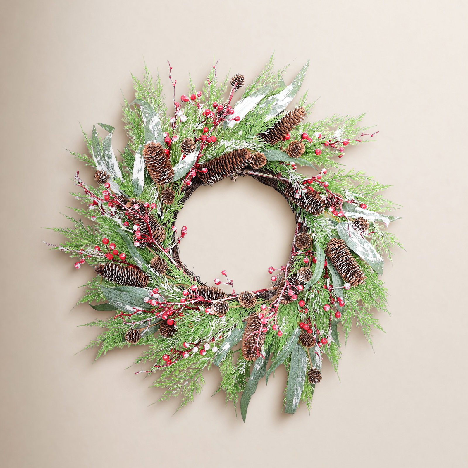 22" Handcrafted Mixed Assortment Christmas Wreath