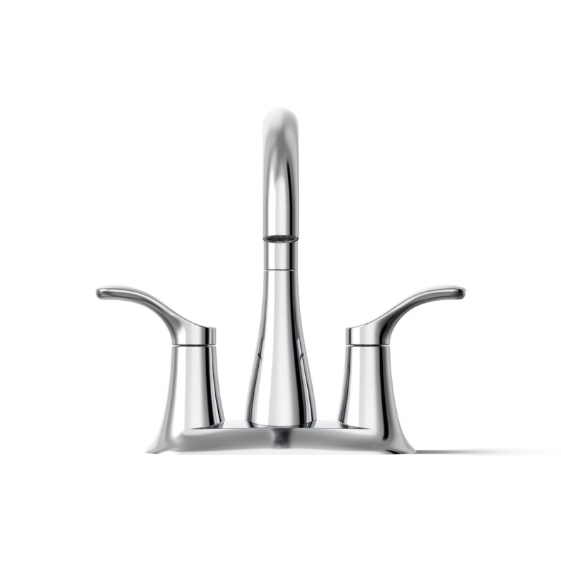 Simplice Centerset Bathroom Sink Faucet, 1.2 Gpm, Silver