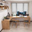 Bureau en bois massif en L Burlywood