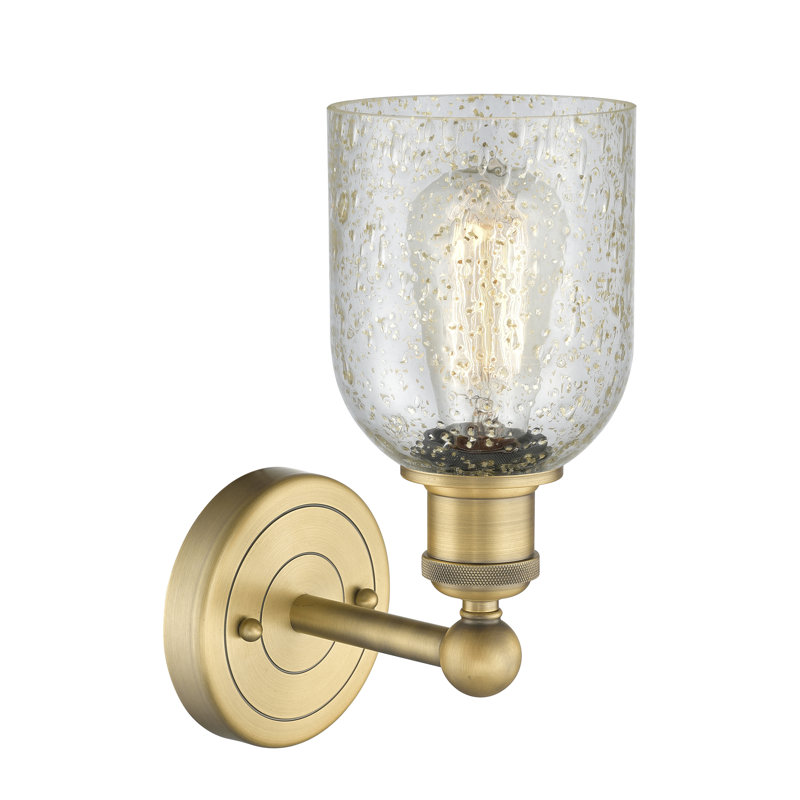 Carmi Armed Sconce, Mica, Brushed Brass