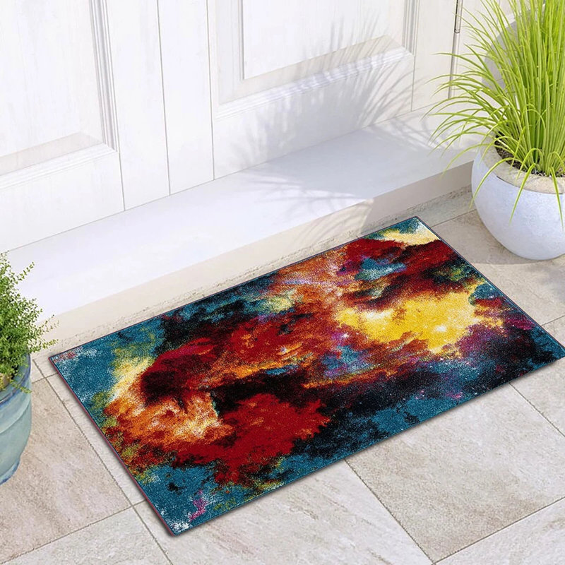 Splash Abstract Polypropylene Rug & Runner – Modern Floor Mat, Fade Resistant Carpet, Rectangle 80 x 150cm