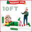 Elf géant allongé de 10 pi avec lumières DEL, décoration extérieure de Noël pour jardin de jardin, éclairage intégré pour la cour des Fêtes