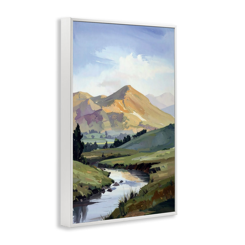 Across The Valley, estampe numérique, design par Alonza Saunders, H 30 po x l 20 po, Encadrement giclée blanc côtier