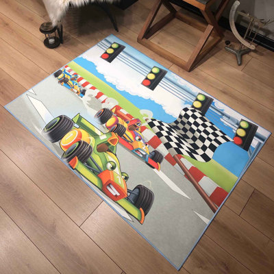 Tapis bleu / vert
