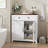 Farmhouse Storage Cabinet with Drawer, Adjustable Shelf, and Walnut Countertop