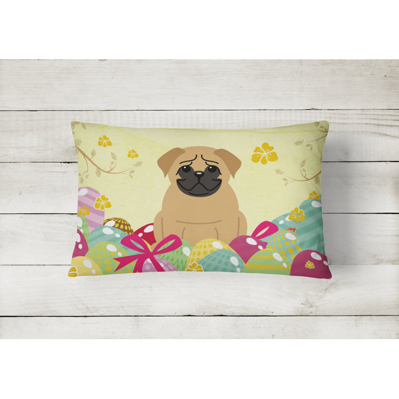 Easter Eggs Outdoor Throw Pillow, Brown