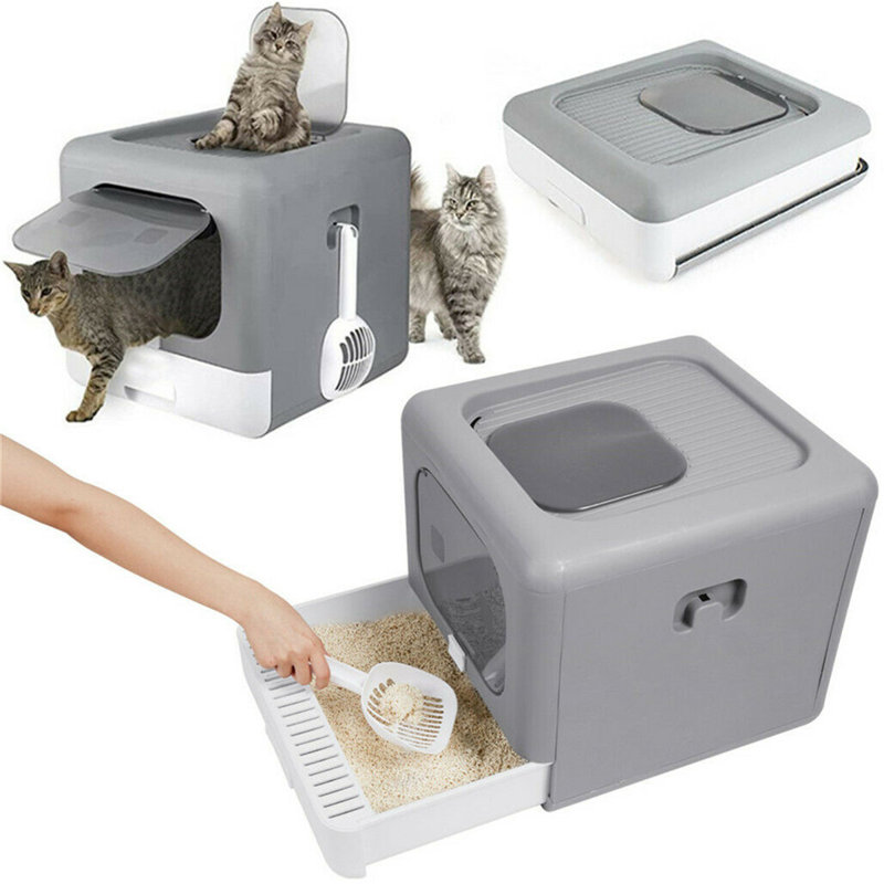 Alexian Plastic Litter Box Enclosure with Scoop