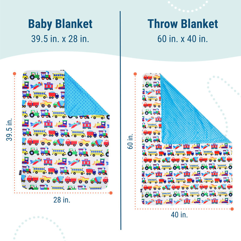 Couverture pour bébé Wildkin, Trains, avions et camions