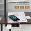 Lampe sur pied DEL à finition noyer avec table d'appoint intégrée, gradation continue, ports USB et télécommande