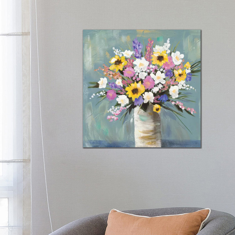 Mixed Pastel Bouquet I by Jade Reynolds - Wrapped Canvas Painting, 66.04 cm H x 66.04 cm W x 1.91 cm D