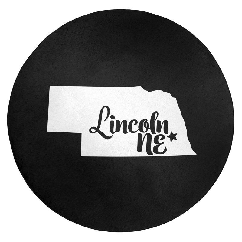 Tapis en poly-chenille lincoln nebraska, Rond 5 pi