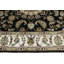 Tapis noir Indo-nain à motif floral noir 3 pi 5 po x 5 pi 5 po