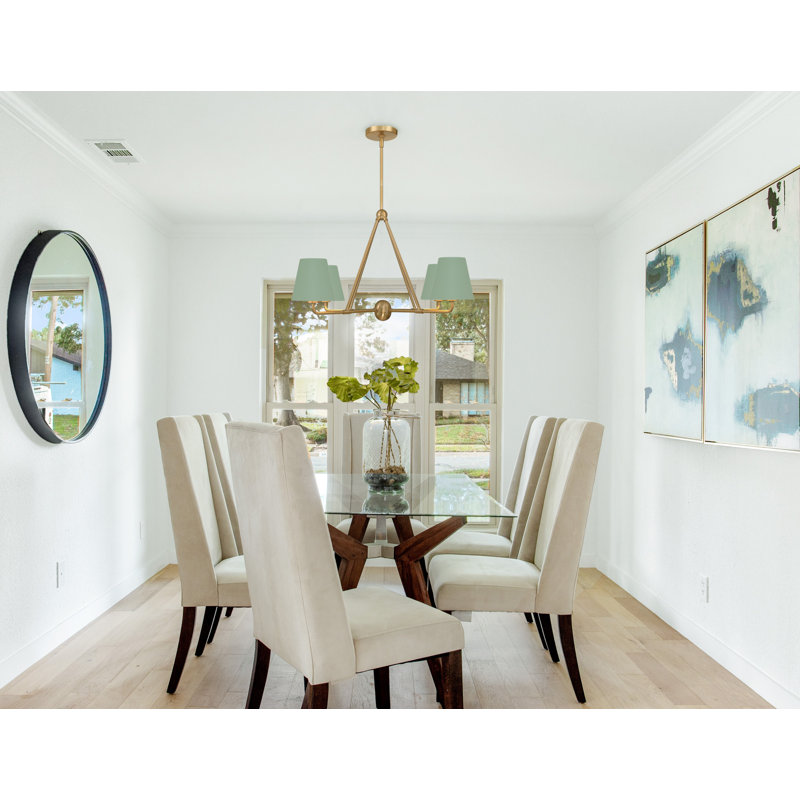 Kinston 4 - Light Dimmable Classic / Traditional Chandelier, Gold, Green