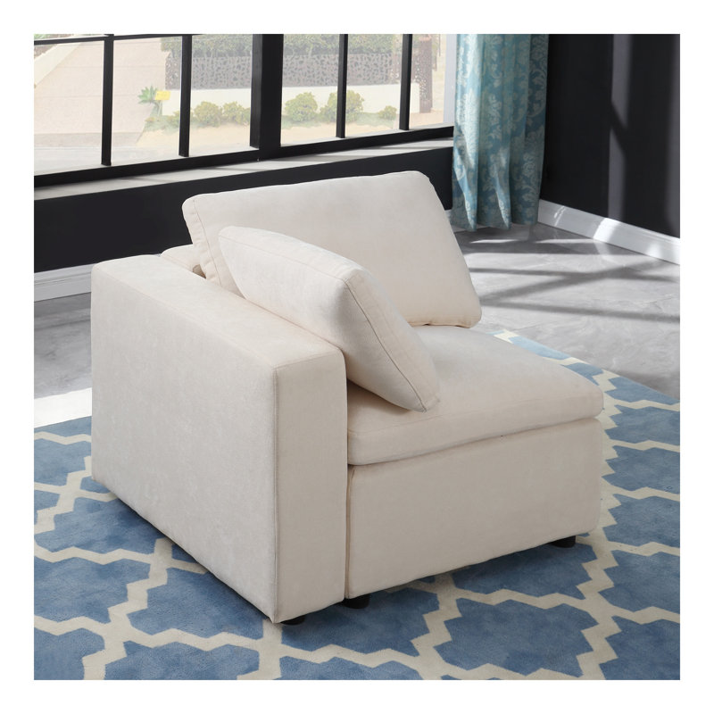 Modular Sectional Sofa Set Facing Armchair Chenille