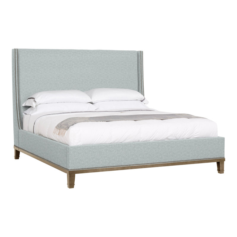 Michael Weiss Solid Wood Wingback Bed, Ian Haze, Hampton