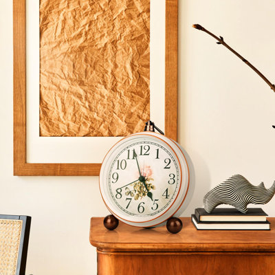 Horloge classique classique - Horloge analogique élégante et décorative, horloge silencieuse sans cadre avec cadre en métal vieilli pour le bureau, le salon ou la chambre à coucher
