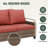 Outdoor Patio Brown Wicker Wood Grain Armrest Dining Loveseat with Cushion-20386221