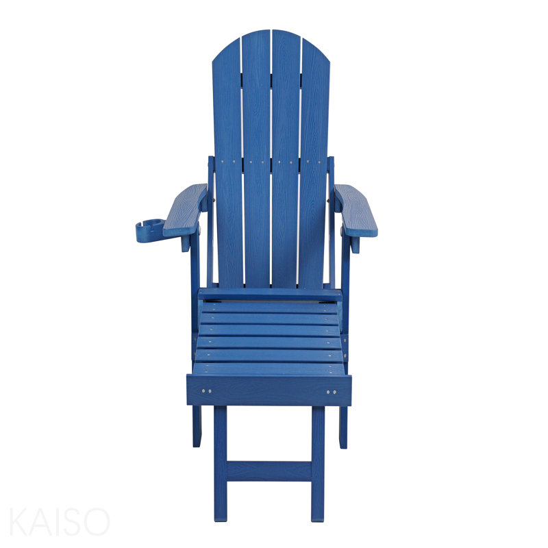 Méridienne de patio d'extérieur, de couleur bleu foncé, fabriquée en matériau HPS robuste et équipée d'accessoires en acier inoxydable 304