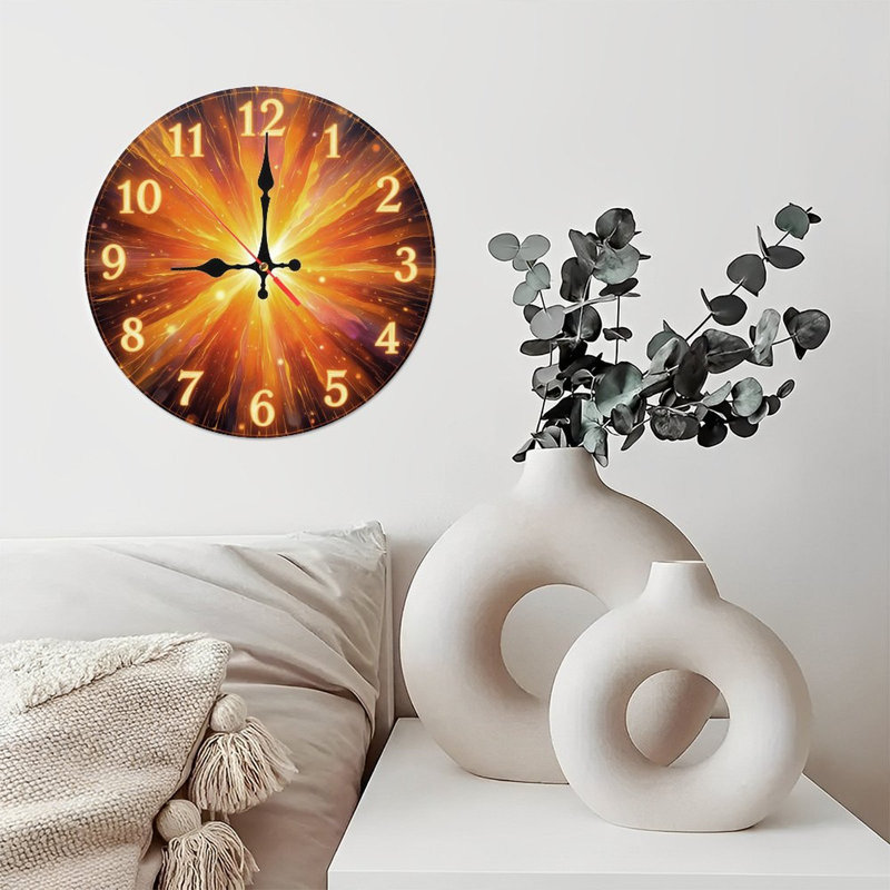 Horloge chiffres Fiery Burst