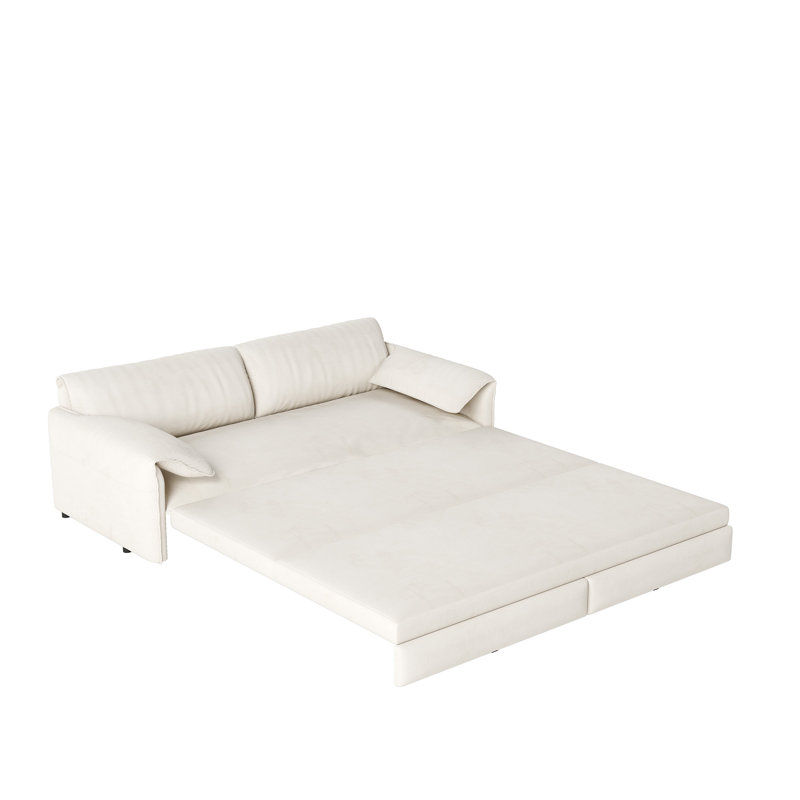 Grand canapé-lit 66 po, Beige / Blanc