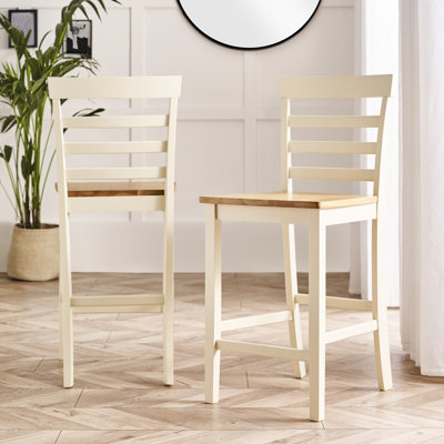 Montay Solid Wood Breakfast Bar Stool - Traditional Rustic Farmhouse Kitchen Style