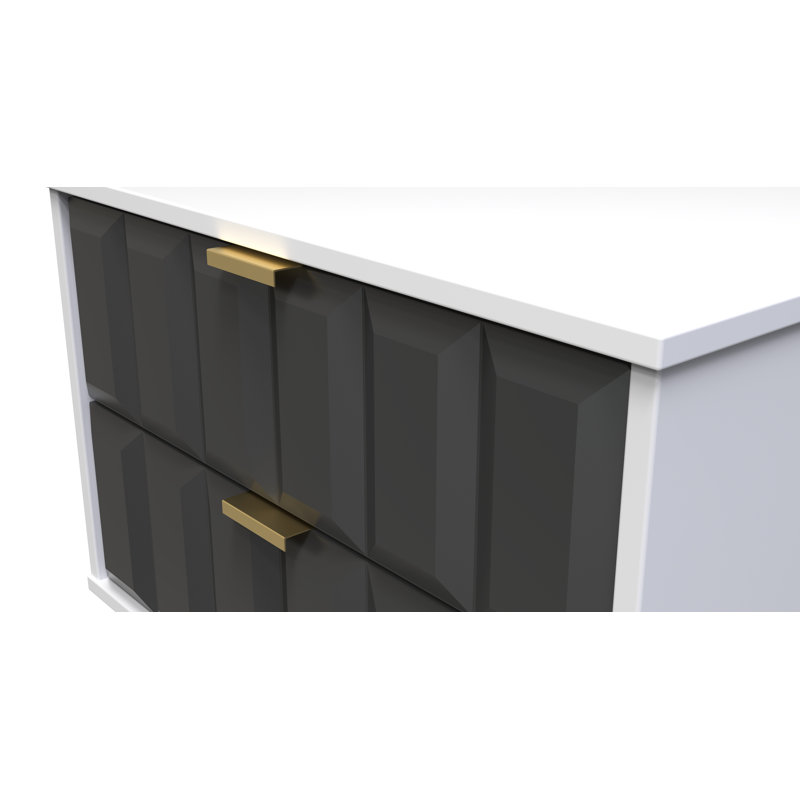 Allem 2 Drawer Midi Chest (Ready Assembled), Graphite/White