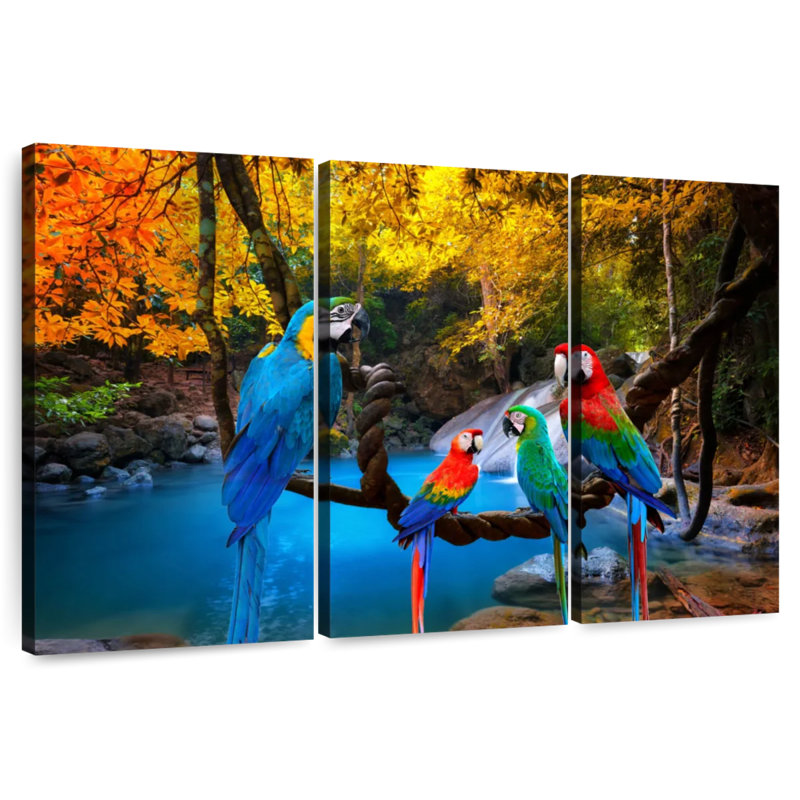 Brampt Safari Parrots, 42" H x 65" W