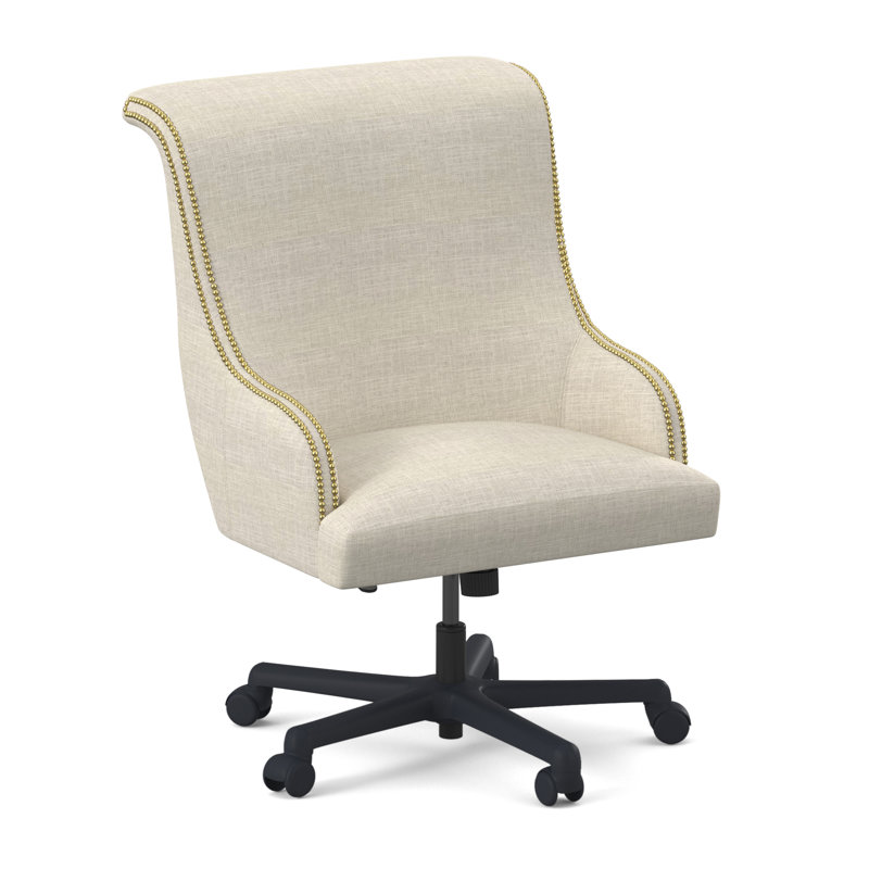 Madison Executive Chair, Polished Brass Small, Venice Linen