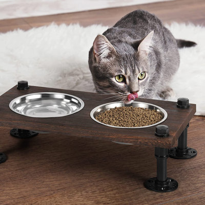 Console de repas surélevée pour animal 2 bols