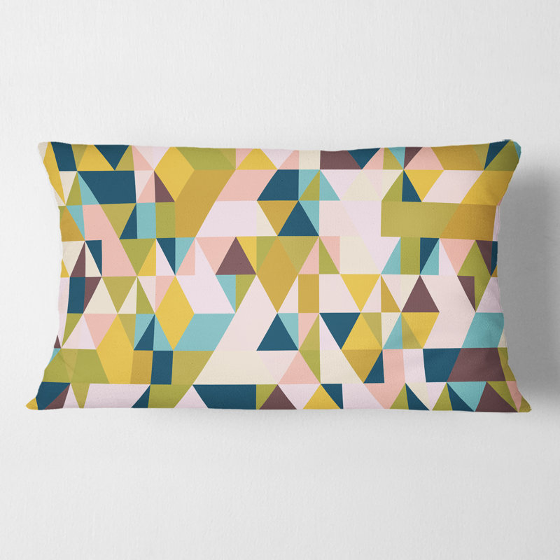 Triangular Retro Design I - Mid-Century Modern Printed Throw Pillow