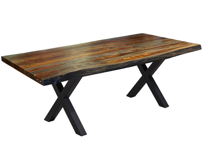 Table de salle à manger Ezekiella, H 30 po x L 72 po x l 40 po, Bois de sheesham gris