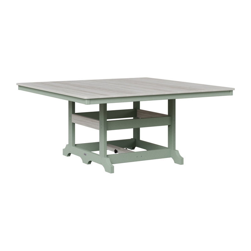 Garden Classic Outdoor Square Dining Table, Seashell, Seafoam
