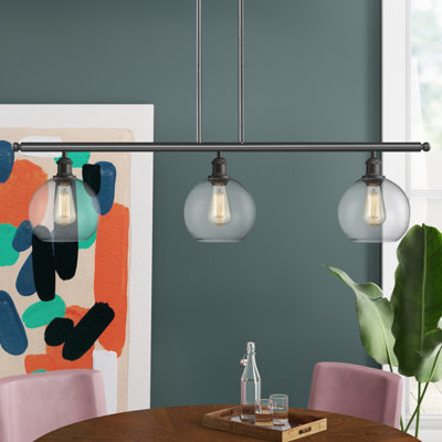 Luminaire suspendu linéaire à 3 lumières pour îlot de cuisine Baptista