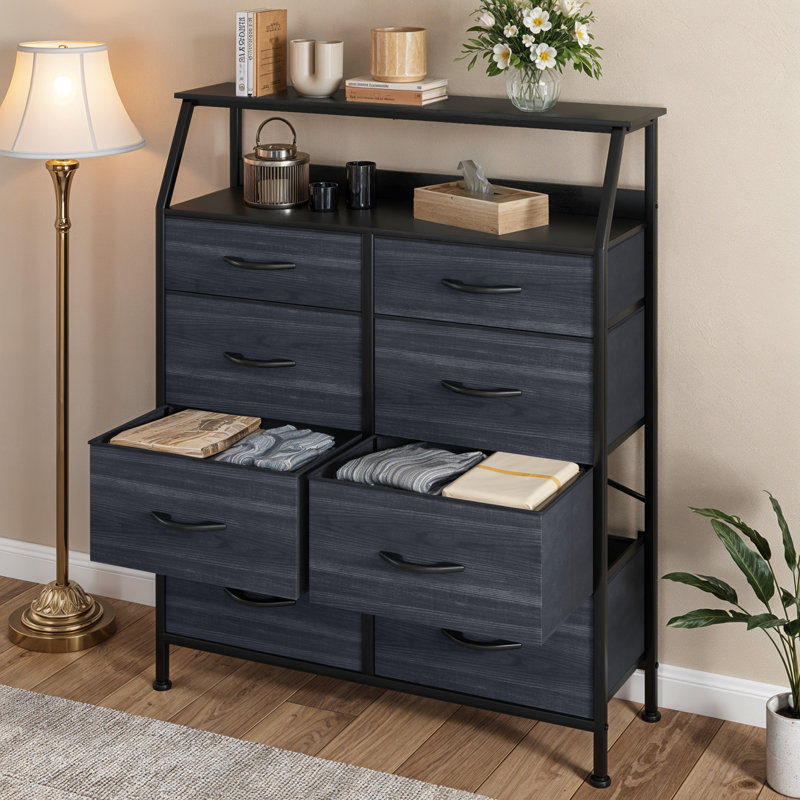 Borough 98Cm W 8-Drawer Chest Of Drawers, Black