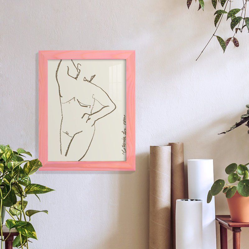 Toi et moi II - imprimé, H 11 po x l 9 po x P 1 po, Encadré rose