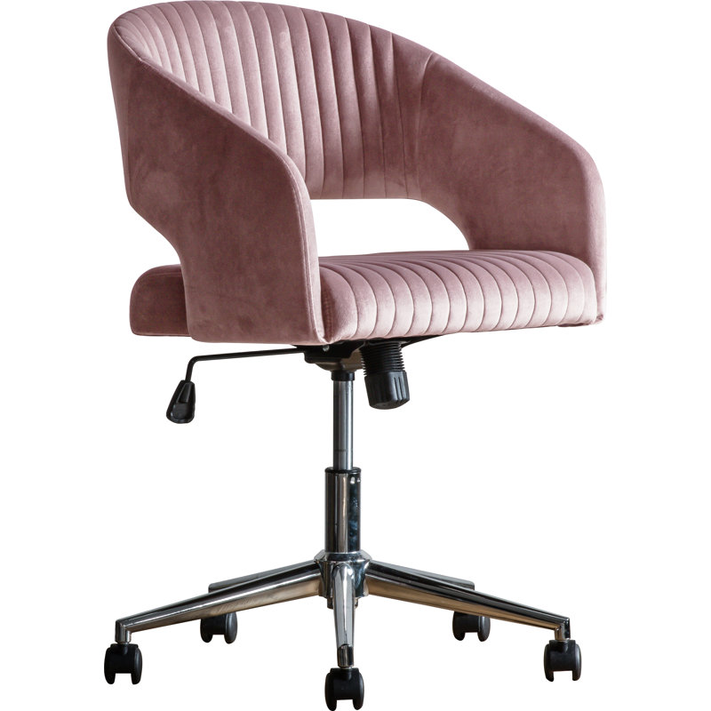 Araceli Office Chair, Blush, Chrome