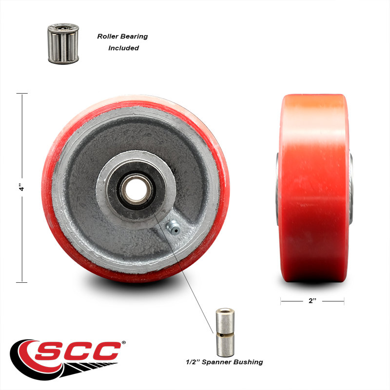 Polyuréthane sur roulettes en fonte
