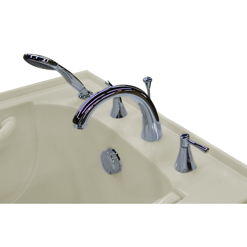 Aspen 60" x 32" Walk in Soaking Bathtub, Biscuit, Right