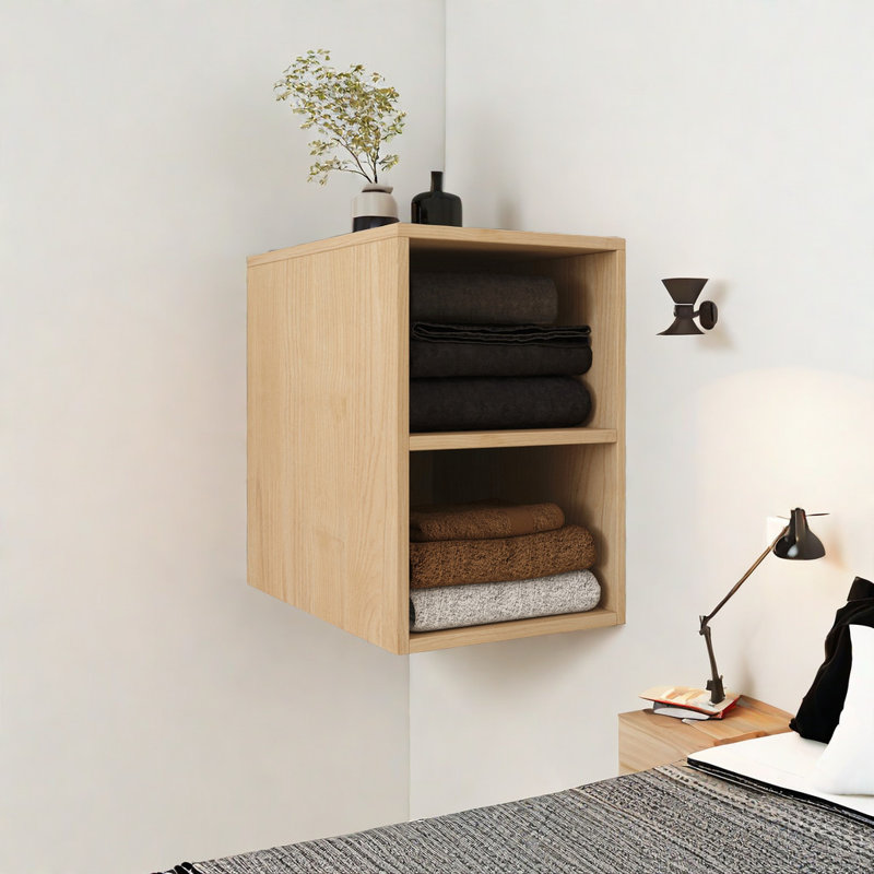 Tablette murale de salle de bain Ebern Designs, petites tablettes de salle de bain avec deux espaces de rangement ouverts