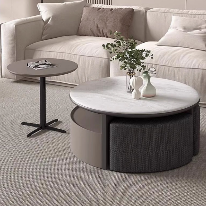Table basse ronde légère et luxueuse