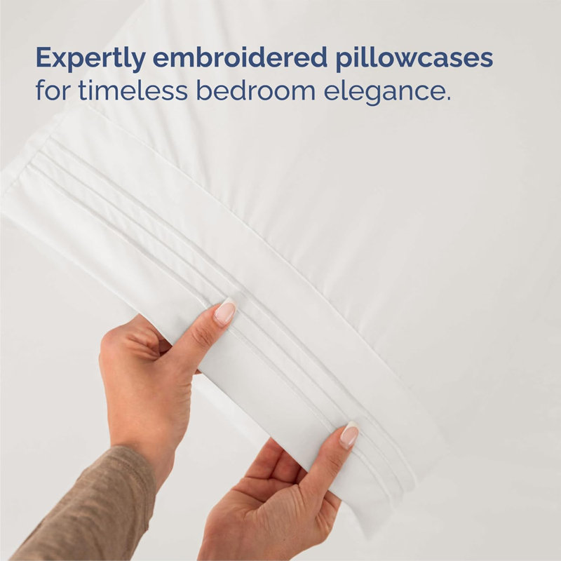 Ensemble de draps en micro-fibre, Blanc brillant, Ensemble de draps pour très grand lit + un drap-h