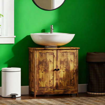 Armoire de meuble-lavabo sous le lavabo avec 2 portes et tablette réglable (sans lavabo de salle de bain)
