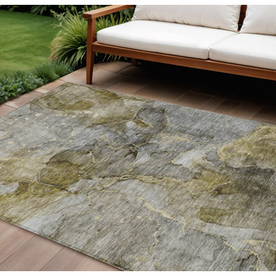 Tapis intérieur lavable abstrait taupe brun et gris 9 pi x 12 pi