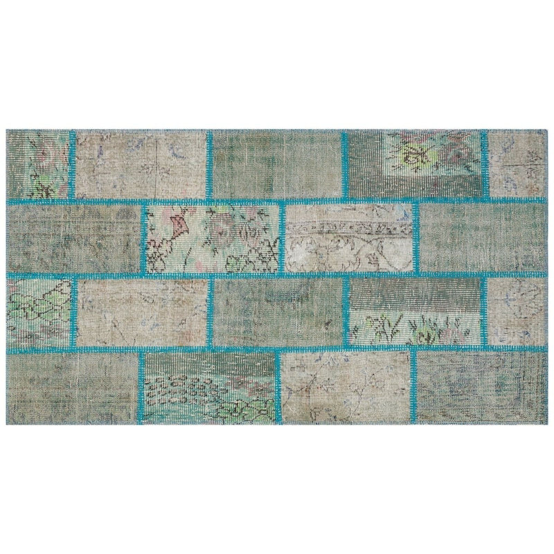 Tapis de couloir beige sarcelle Modern