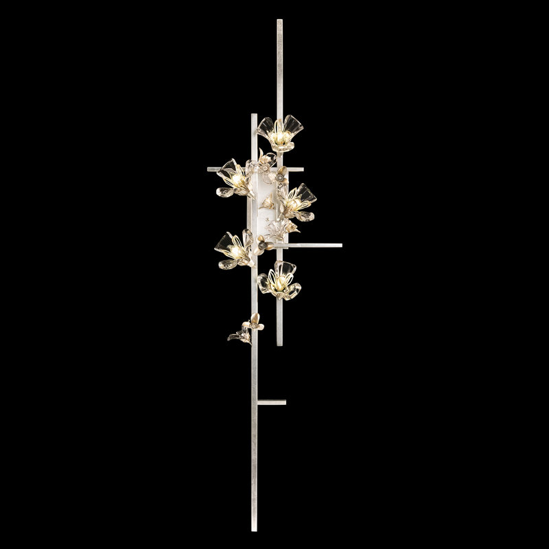 Azu Flush Mounted Sconce, Silver Leaf