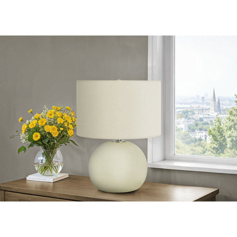 Lampe de table, éclairage, abat-jour ivoire / crème, céramique crème, contemporain