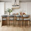 25' Upholstered Counter Stool with Curved Back and Solid Wood Base-467055010-467055038